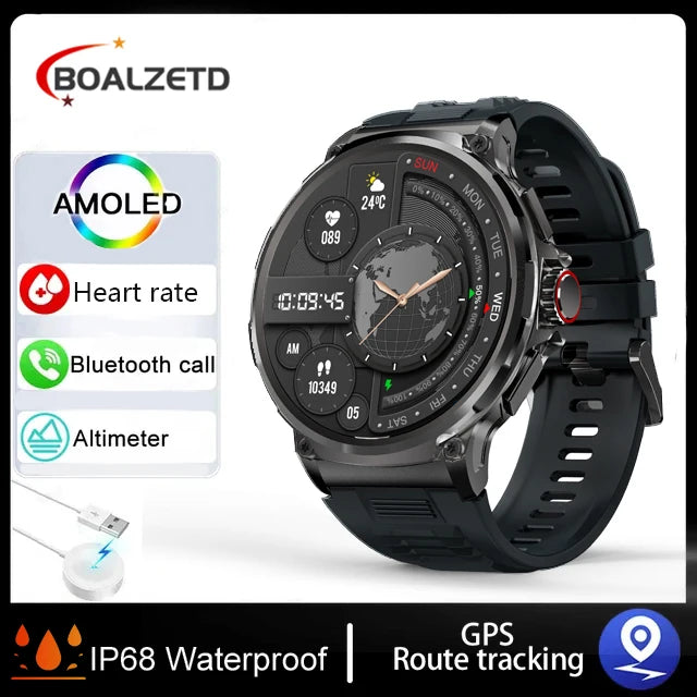 2025 Men's GPS Smartwatch, 1.85" HD Fitness Tracker with Bluetooth Call & Large Battery