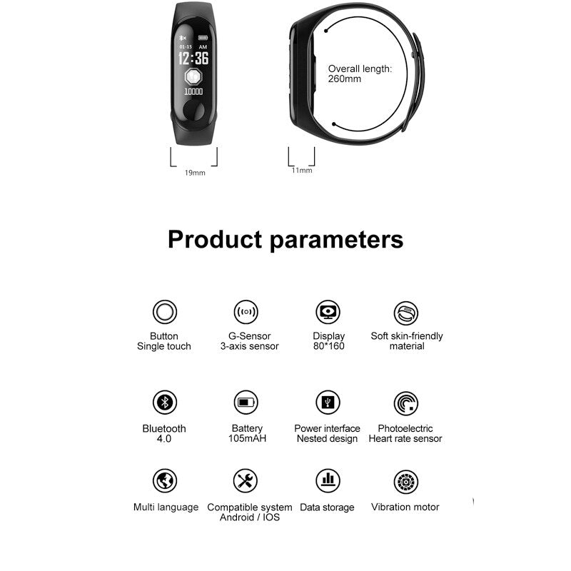 Fit Track Smart Watch 11 colors