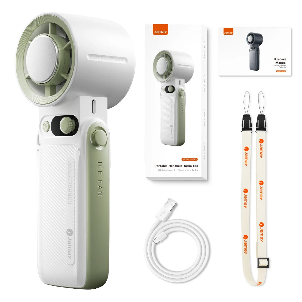Rechargeable Handheld Fan, 199 Speeds and 6H Battery, Portable Mini Cooling Fan