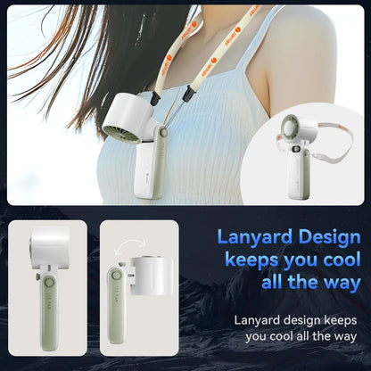 Rechargeable Handheld Fan, 199 Speeds and 6H Battery, Portable Mini Cooling Fan