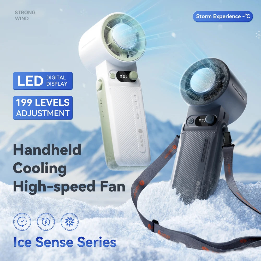 Rechargeable Handheld Fan, 199 Speeds and 6H Battery, Portable Mini Cooling Fan