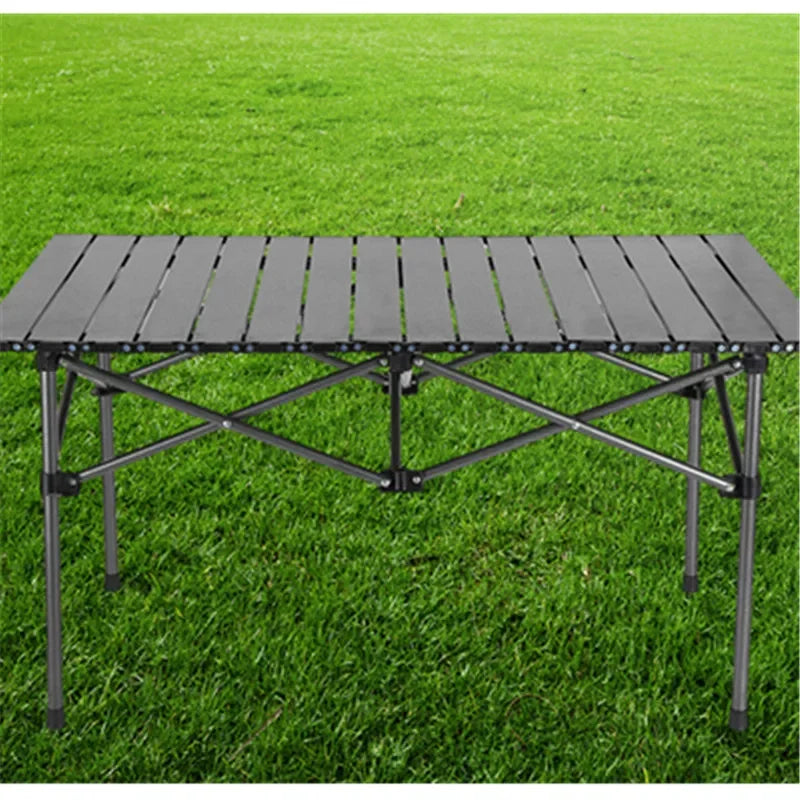 Portable Folding Camping Table with Aluminum Alloy Top for BBQ, Picnic & Outdoor Dining