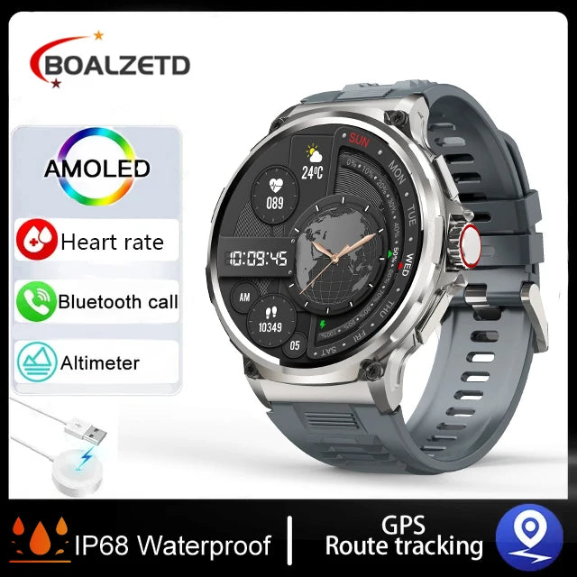 2025 Men's GPS Smartwatch, 1.85" HD Fitness Tracker with Bluetooth Call & Large Battery