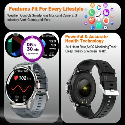 2025 Men's GPS Smartwatch, 1.85" HD Fitness Tracker with Bluetooth Call & Large Battery