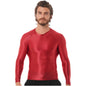 Men's Slim Fit Long Sleeve Workout Shirt Solid Color Breathable Gym & Yoga Top