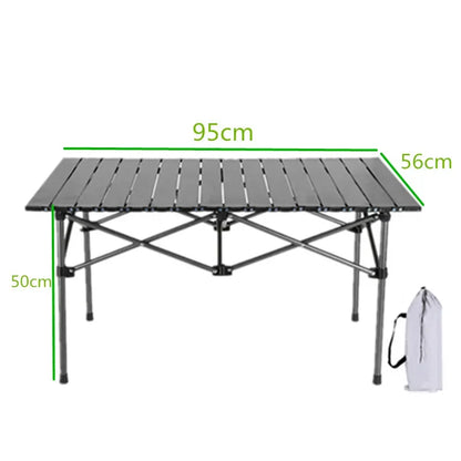 Portable Folding Camping Table with Aluminum Alloy Top for BBQ, Picnic & Outdoor Dining