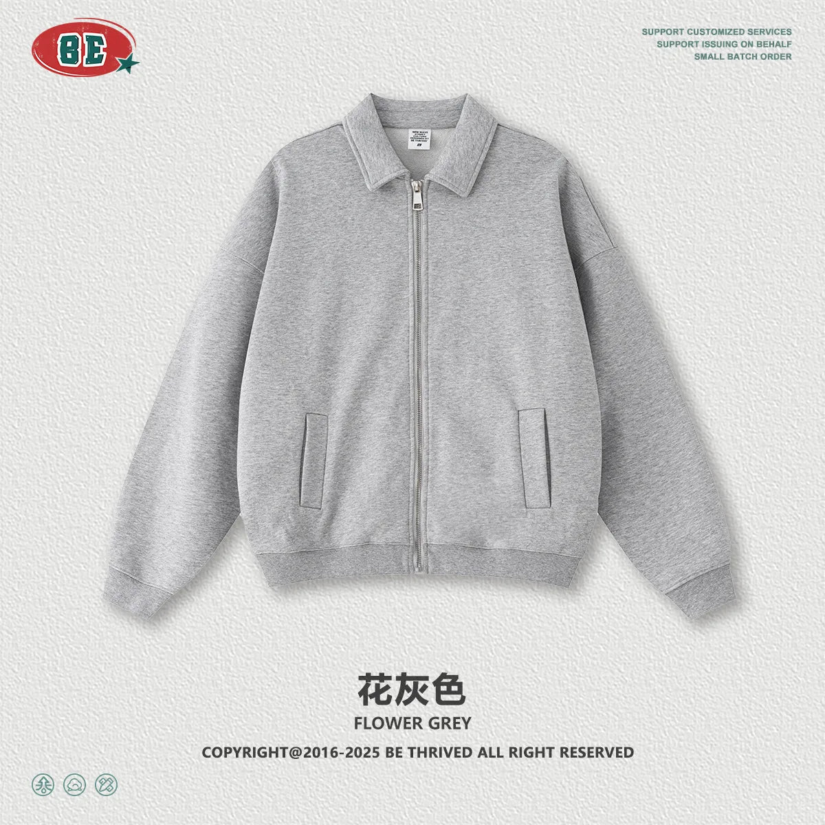 Men's Vintage Workwear Jacket 2025 Old Money Style Turn Down Collar Sweatshirt