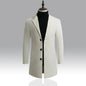 Men's Slim Fit Long Wool Blend Coat 2025 Autumn Winter Business Casual Overcoat