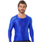 Men's Slim Fit Long Sleeve Workout Shirt Solid Color Breathable Gym & Yoga Top