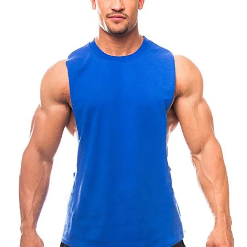 Custom Logo Men's Bodybuilding Tank Top Personalized Gym Workout Sleeveless Fitness Singlet