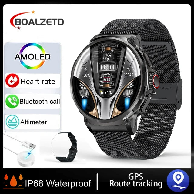 2025 Men's GPS Smartwatch, 1.85" HD Fitness Tracker with Bluetooth Call & Large Battery