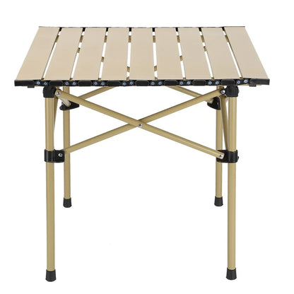 Portable Folding Camping Table with Aluminum Alloy Top for BBQ, Picnic & Outdoor Dining