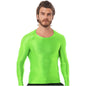Men's Slim Fit Long Sleeve Workout Shirt Solid Color Breathable Gym & Yoga Top