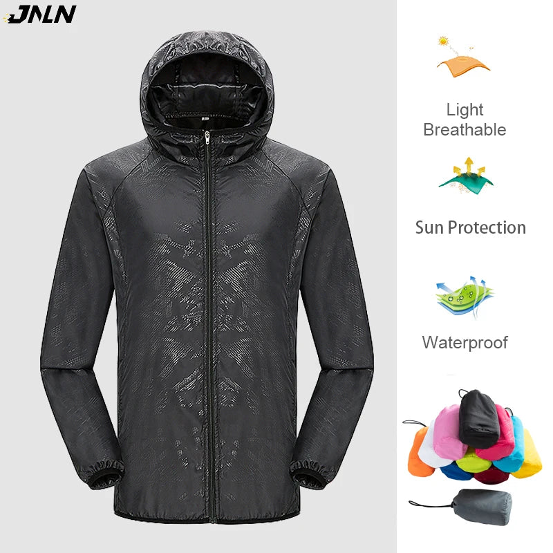 Men's and Women's Waterproof Hiking Jacket, Packable Windbreaker Rain Coat