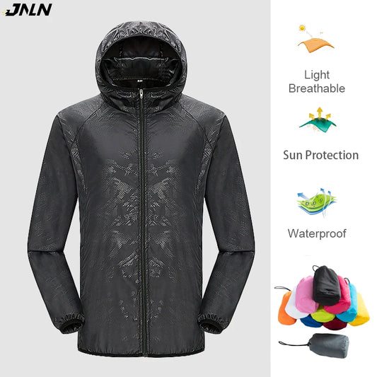 Men's and Women's Waterproof Hiking Jacket, Packable Windbreaker Rain Coat