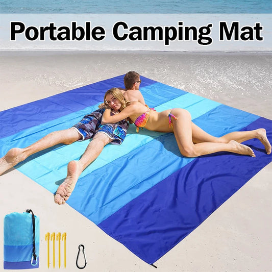 2x2.1m Waterproof Picnic and Camping Mat with Corner Pockets and Bag