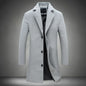 Men's Slim Fit Long Wool Blend Coat 2025 Autumn Winter Business Casual Overcoat