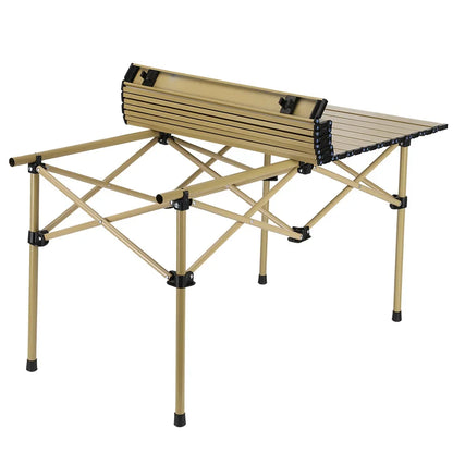 Portable Folding Camping Table with Aluminum Alloy Top for BBQ, Picnic & Outdoor Dining