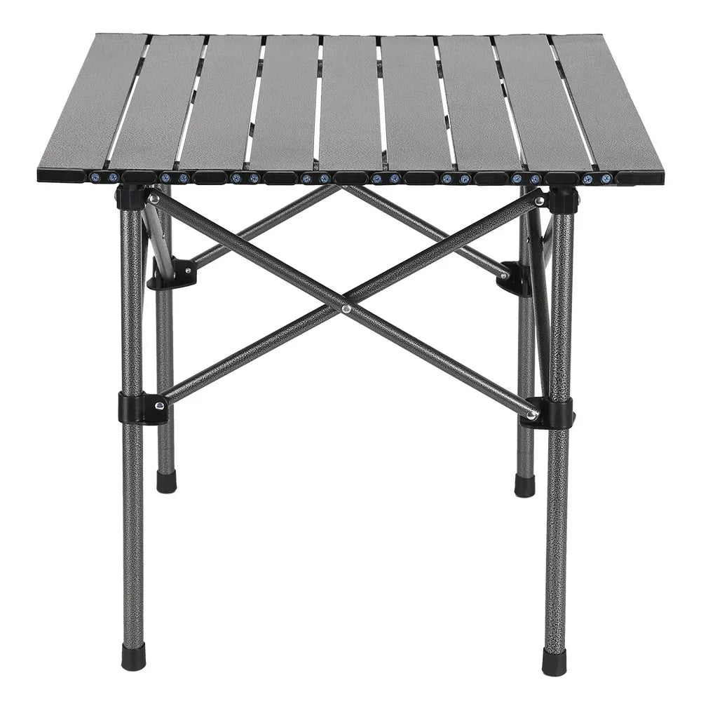 Portable Folding Camping Table with Aluminum Alloy Top for BBQ, Picnic & Outdoor Dining