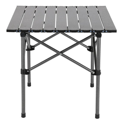 Portable Folding Camping Table with Aluminum Alloy Top for BBQ, Picnic & Outdoor Dining