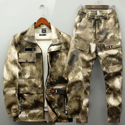 Men's Lightweight Camo Tactical Jacket with Multiple Pockets for Work & Outdoor Activities