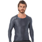 Men's Slim Fit Long Sleeve Workout Shirt Solid Color Breathable Gym & Yoga Top