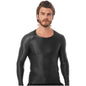 Men's Slim Fit Long Sleeve Workout Shirt Solid Color Breathable Gym & Yoga Top