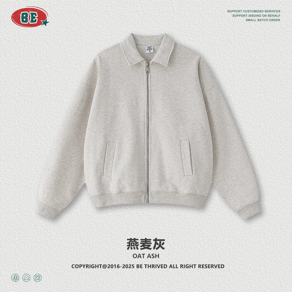 Men's Vintage Workwear Jacket 2025 Old Money Style Turn Down Collar Sweatshirt