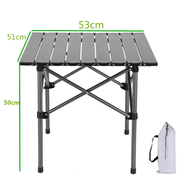 Portable Folding Camping Table with Aluminum Alloy Top for BBQ, Picnic & Outdoor Dining