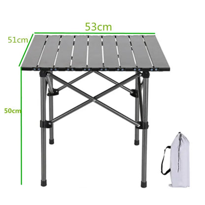 Portable Folding Camping Table with Aluminum Alloy Top for BBQ, Picnic & Outdoor Dining