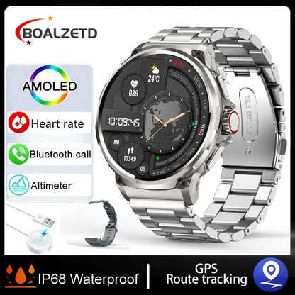2025 Men's GPS Smartwatch, 1.85" HD Fitness Tracker with Bluetooth Call & Large Battery