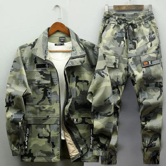 Men's Lightweight Camo Tactical Jacket with Multiple Pockets for Work & Outdoor Activities