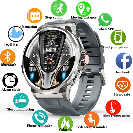 2025 Men's GPS Smartwatch, 1.85" HD Fitness Tracker with Bluetooth Call & Large Battery