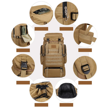 Large Capacity Hiking Backpack Outdoor Camping Rucksack Canvas Trekking Backpack