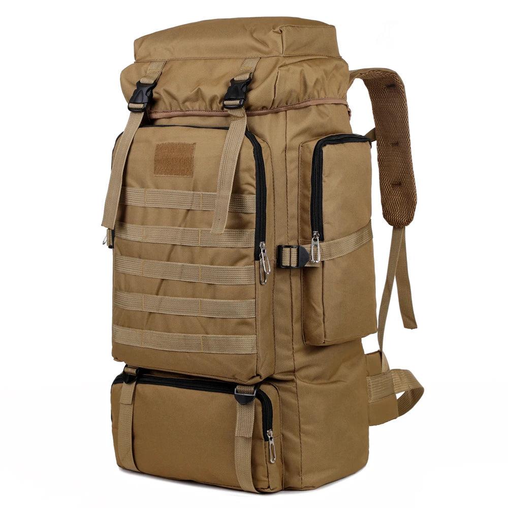 Large Capacity Hiking Backpack Outdoor Camping Rucksack Canvas Trekking Backpack