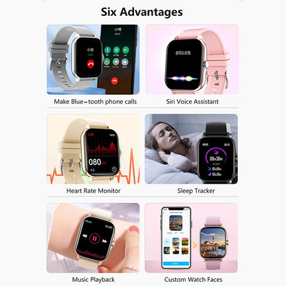 2025 Fitness Smartwatch with Bluetooth Call, Heart Rate Monitor and Waterproof