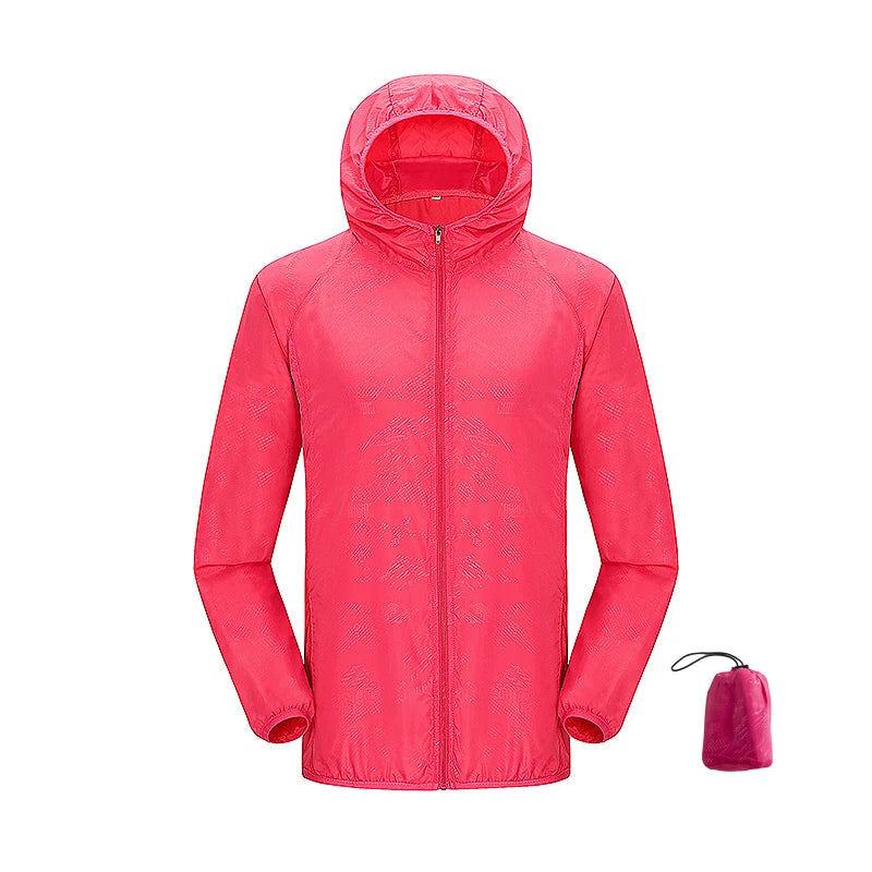 Men's and Women's Waterproof Hiking Jacket, Packable Windbreaker Rain Coat