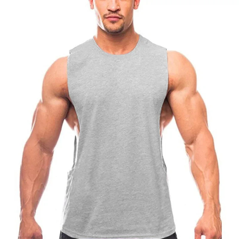 Custom Logo Men's Bodybuilding Tank Top Personalized Gym Workout Sleeveless Fitness Singlet