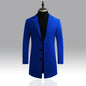 Men's Slim Fit Long Wool Blend Coat 2025 Autumn Winter Business Casual Overcoat