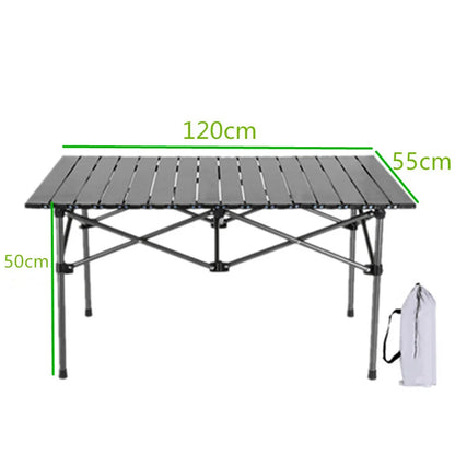Portable Folding Camping Table with Aluminum Alloy Top for BBQ, Picnic & Outdoor Dining
