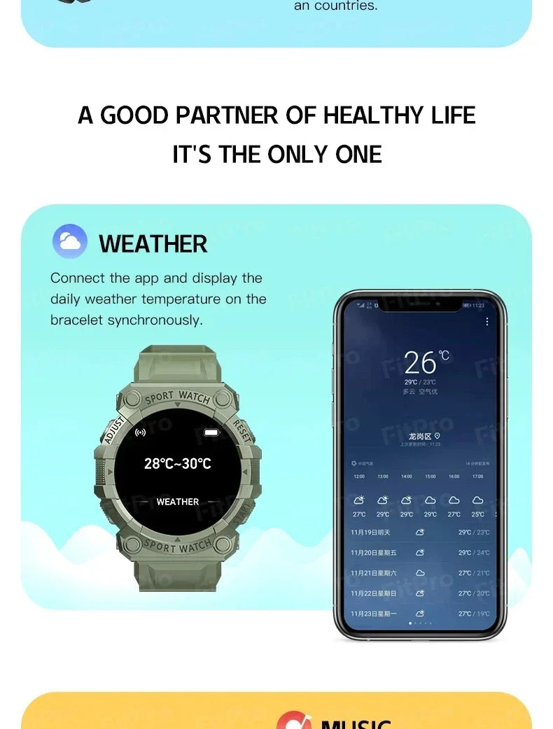 Smart Watch for Men Women, IP67 Waterproof Fitness Tracker with Heart Rate Monitor