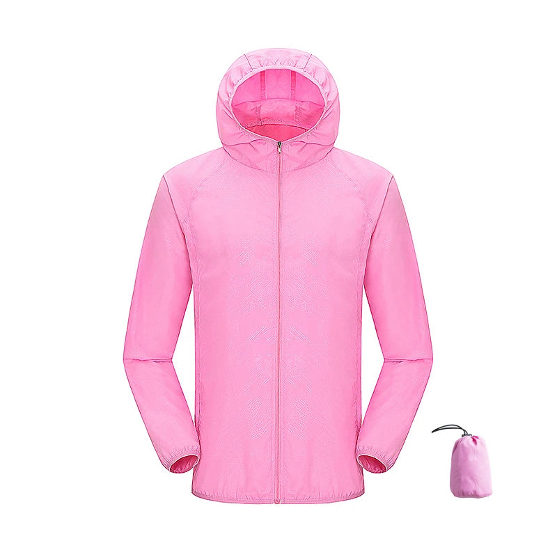 Men's and Women's Waterproof Hiking Jacket, Packable Windbreaker Rain Coat