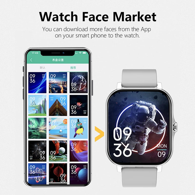 2025 Fitness Smartwatch with Bluetooth Call, Heart Rate Monitor and Waterproof