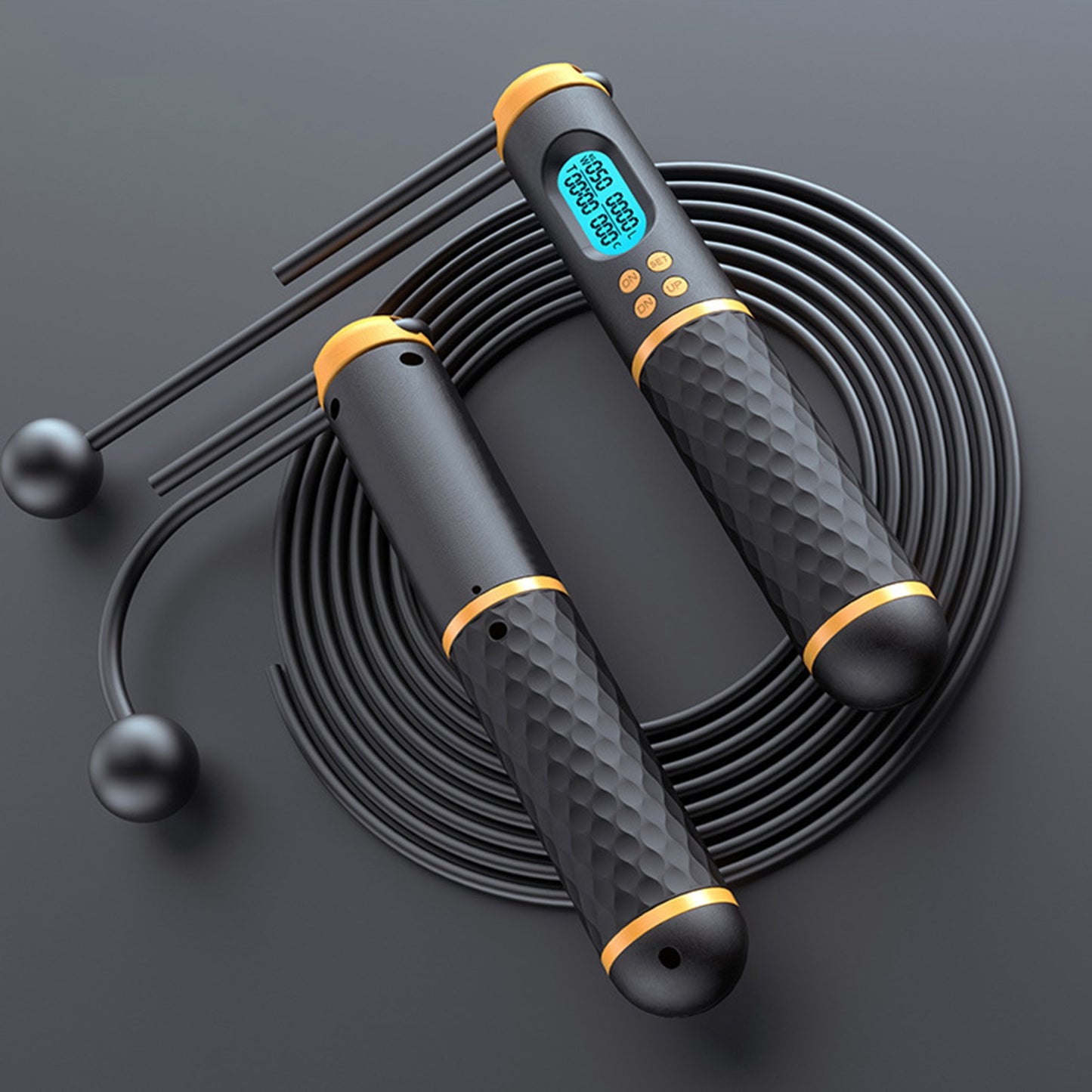 Smart Cordless 2-in-1 Fitness Skipping Rope with Digital Counter and LCD Display