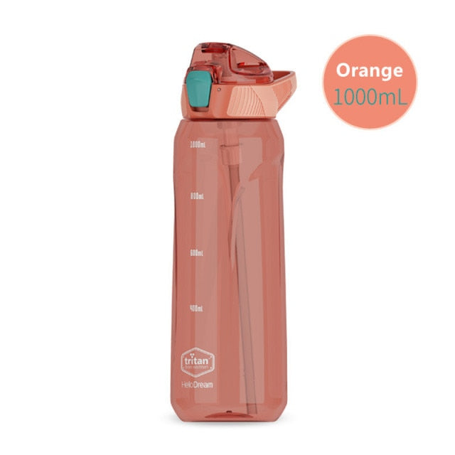 Water Bottle Tritan  With Straw Eco-Friendly - 750ml/1000ml/1600ml